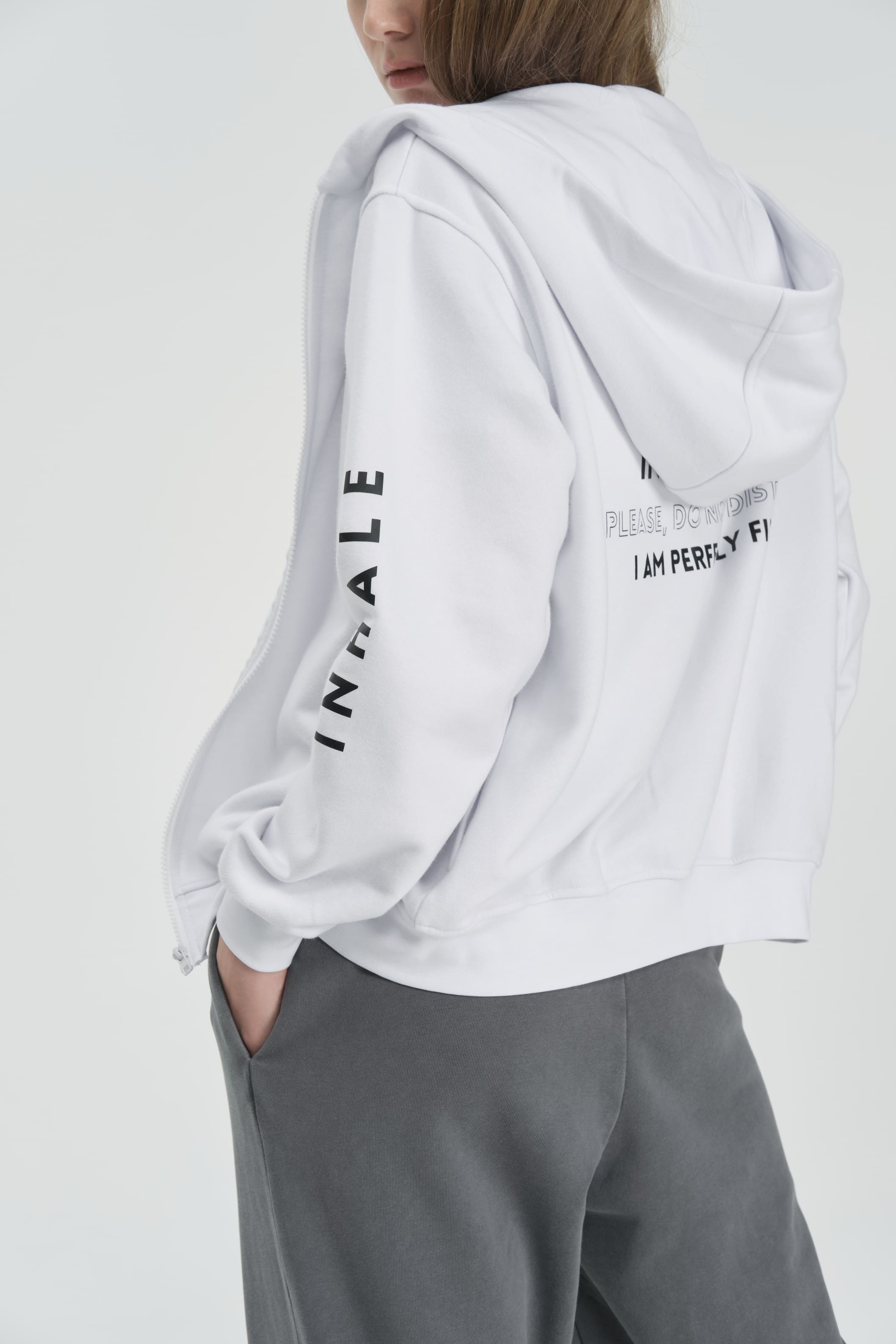 Meditation in progress Soft zippered hoodie