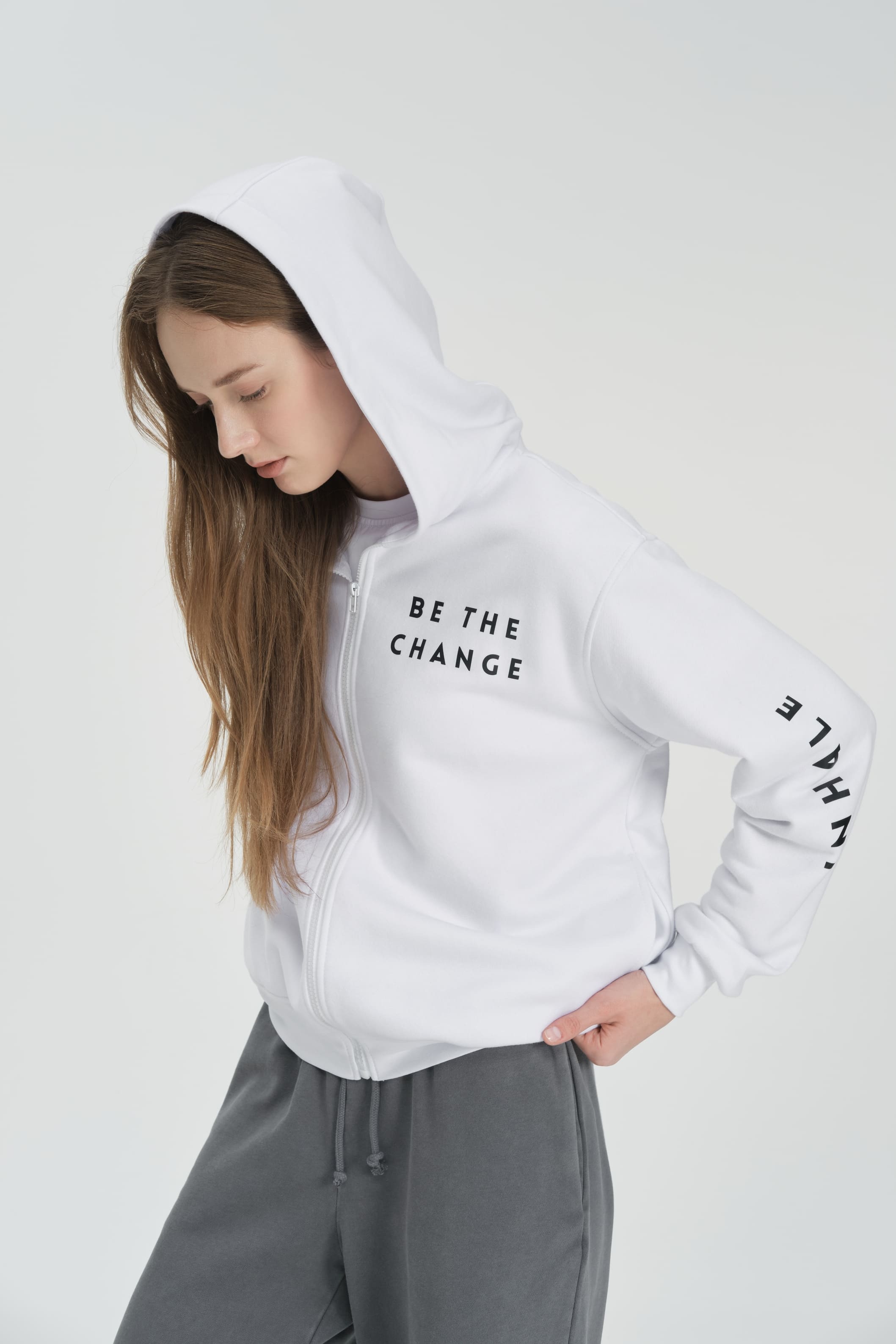 Meditation in progress Soft zippered hoodie