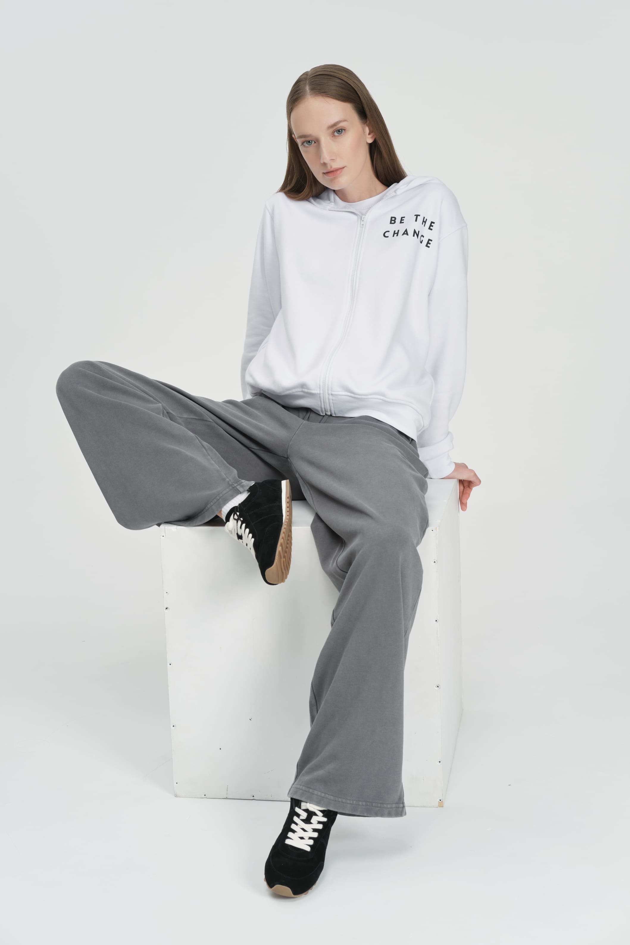 Meditation in progress Soft zippered hoodie